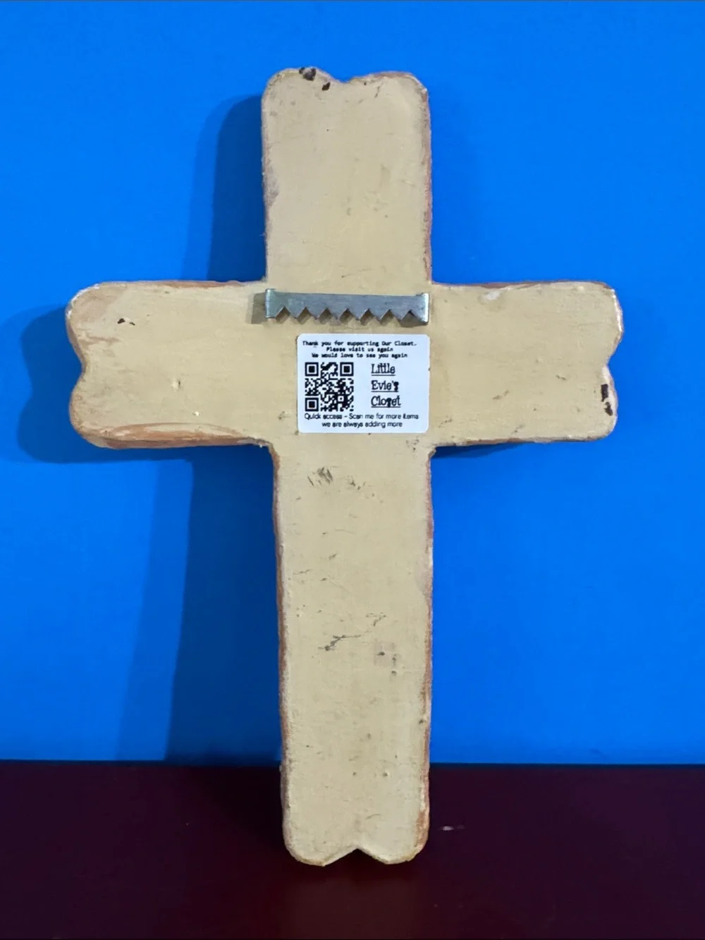 Carved Stone style Wall Cross - Warm Terracotta Finish